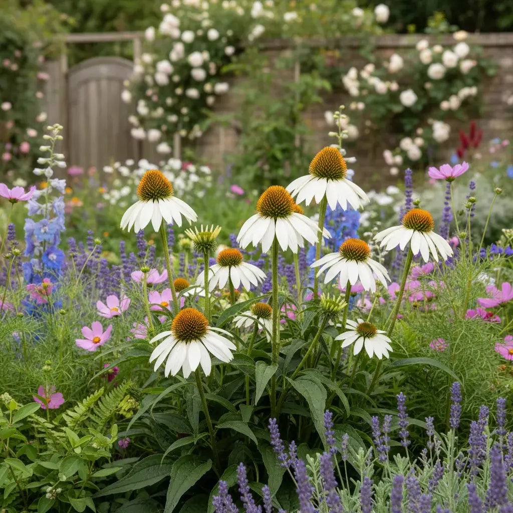 Whie coneflower in full bloom