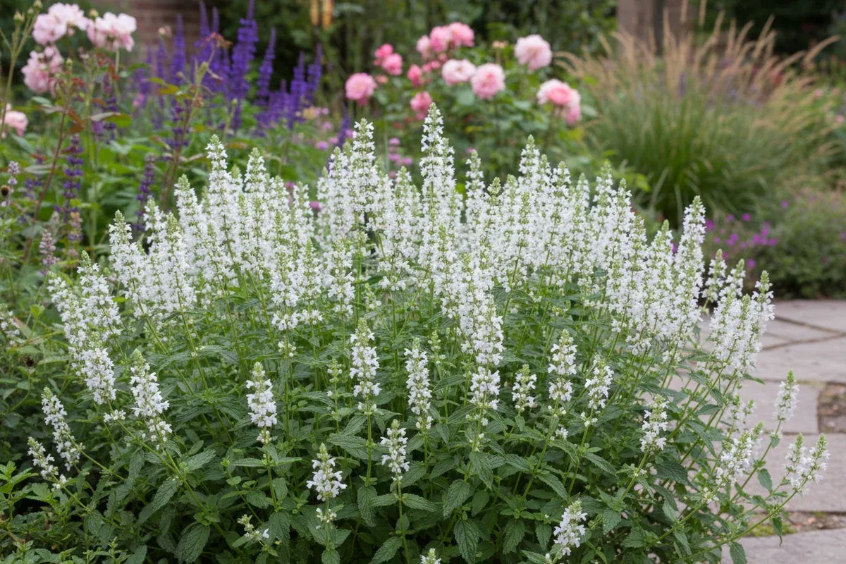 White catmint in bloom