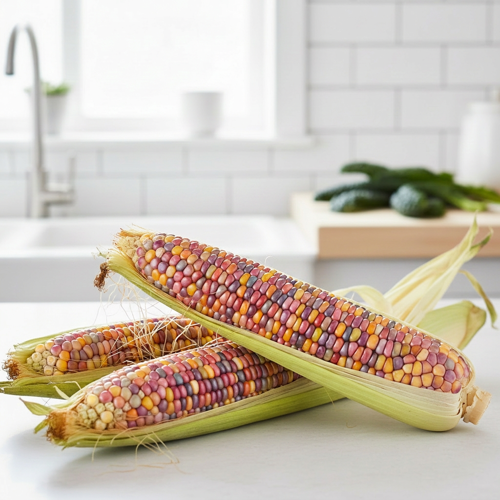 Corn photo with brighter kernel colours