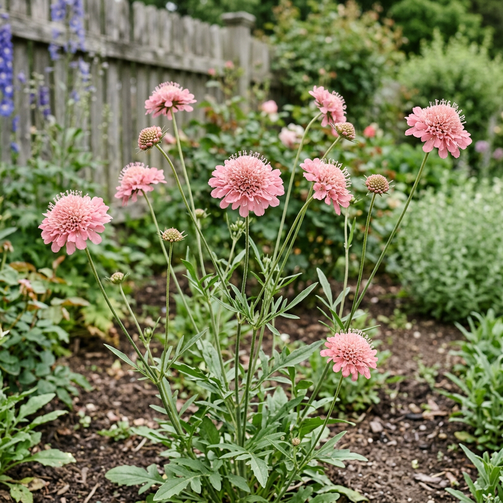 Fresh Scabiosa atropurpurea Salmon Queen garden image