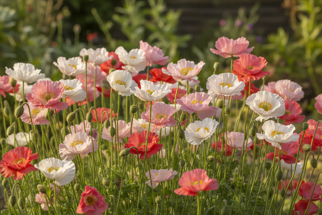 Shirley Poppy seeds — Papaver rhoeas — soft pastel cottage garden seeds NZ