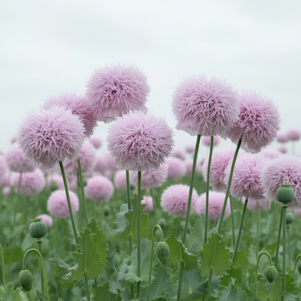 Lilac Pompom Poppies — Clean