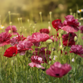 Papaver rhoeas 'Pandora' — garden shot