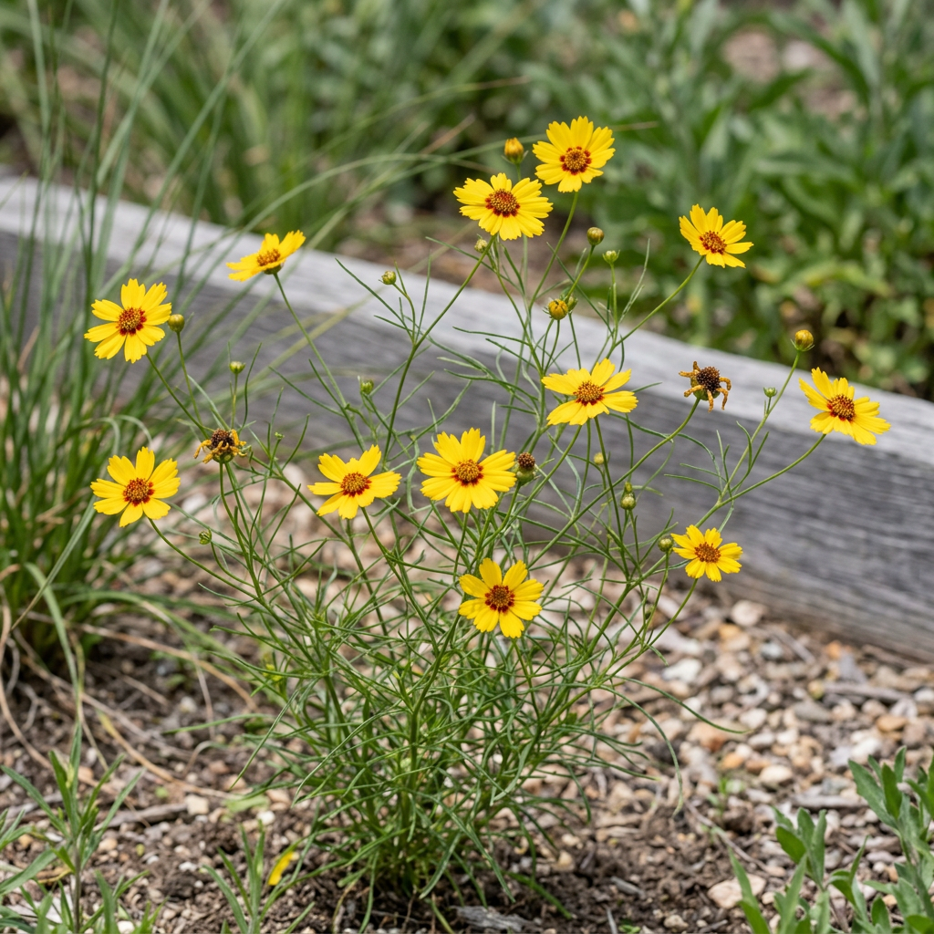 Thelesperma filifolium Greenthread in a natural garden setting